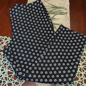 Vince Camuto Diamond Pattern Black Ankle Pants sz 14 EUC